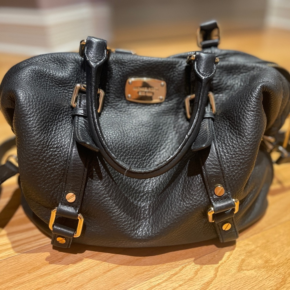 Michael Kors satchel black leather purse